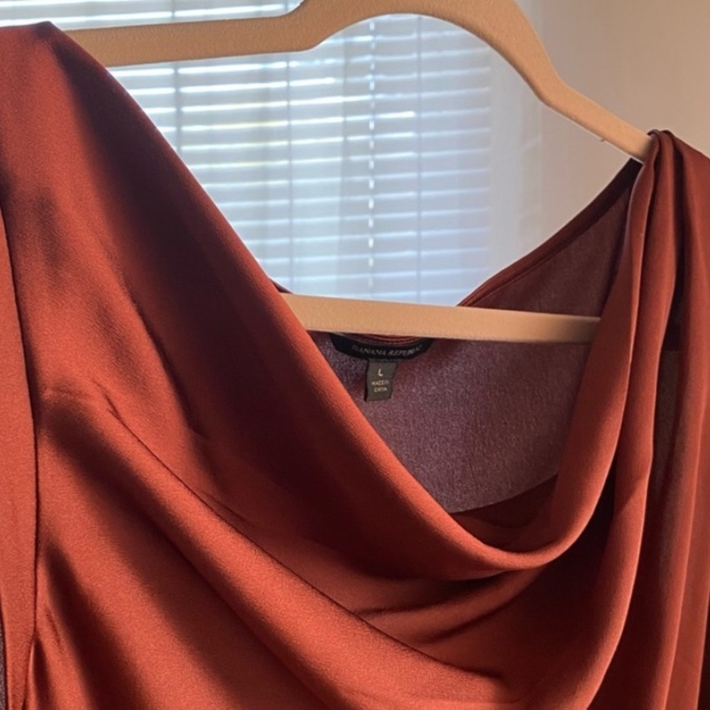 Silky and Satin feel Cowl Neck Top - Picture 4 of 8